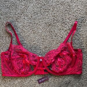 NWT New Adore Me red Lace cut out bra sz 38 DD